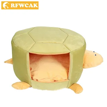 

RFWCAK Dog Bed Folding Removable Washable Cat Dog House Mat Pad Warm Closed Type Kennel Puppy Sofa A Nest Dual Use Pet Supplies