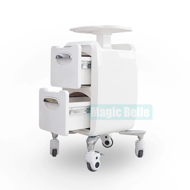 

Korea technology rolling trolley salon and spa use moving stand trolley for beauty machine display with wheel