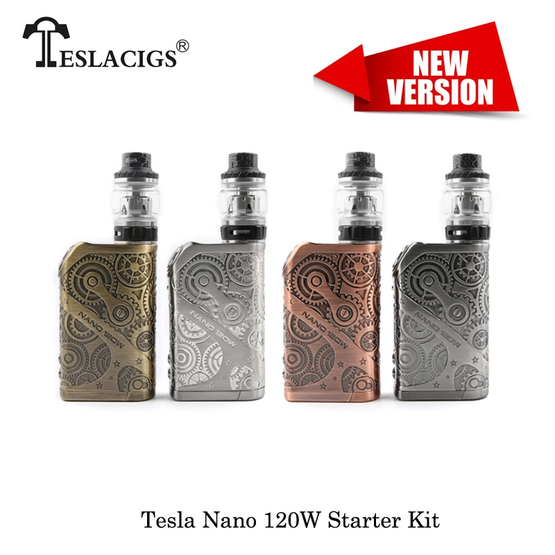 Electronic Cigarettes Tesla Nano 120W Box Mod kit Steampunk Style VW TC TCR Mode With Tesla H8/Tallica Mini Tank Vape Vaporizer Electronic Cigarettes Tesla Nano 120W Box Mod kit Steampunk Style VW TC TCR Mode With Tesla H8/Tallica Mini Tank Vape Vaporizer