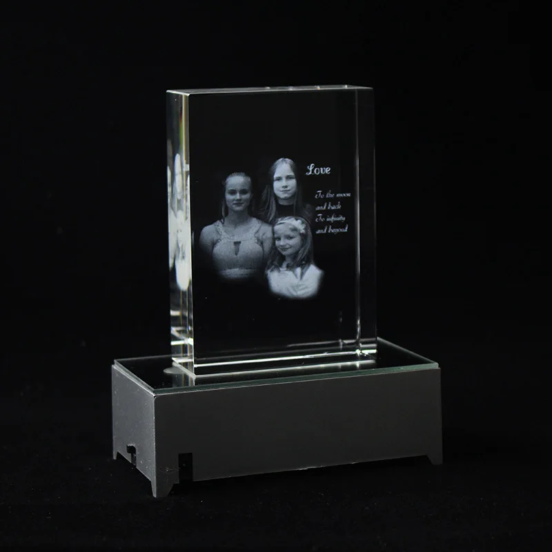 Skup Dostosowane Crystal Family Lovers Album fotograficzny obraz laserowa ramka na zdjęcia z oprawa led na prezenty na rocznicę ślubu