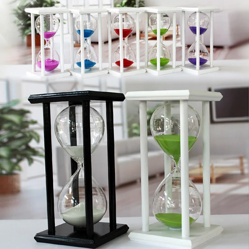 The 30 Or 60 Minutes'Colorful Sand Large Wooden Hourglass ,Creative