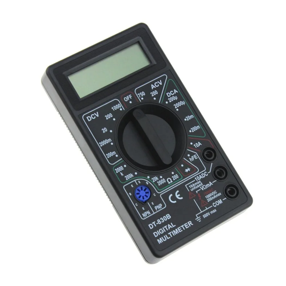 

DT-830B Mini Pocket Digital Multimeter 1999 Counts AC/DC Volt Amp Ohm Diode hFE Tester Ammeter Voltmeter Ohmmeter