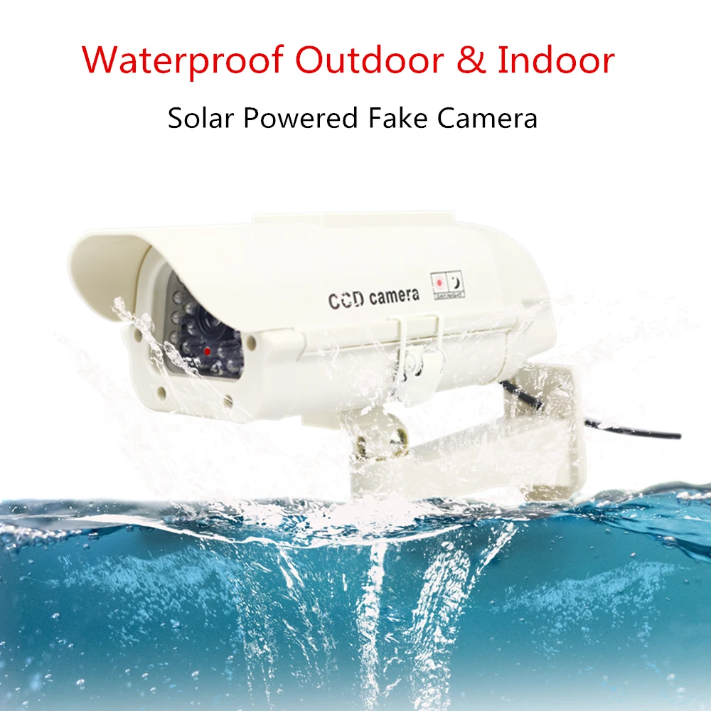 Solar Power Fake Dummy Camera Bullet Waterproof Outdoor Security Camera Indoor Simulated Surveillance CCTV Camera Wholesale