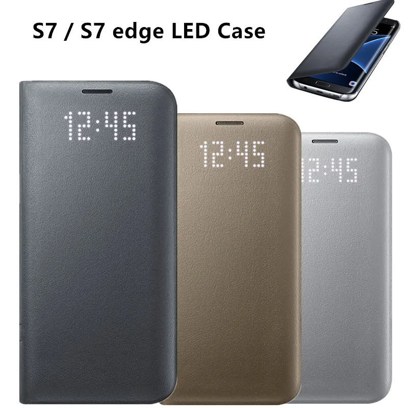 imágenes para Led original s-view smart cover case ef-ng935 protectora del teléfono para samsung galaxy s7/s7 edge con la función del sueño imágenes para Led original s-view smart cover case ef-ng935 protectora del teléfono para samsung galaxy s7/s7 edge con la función del sueño