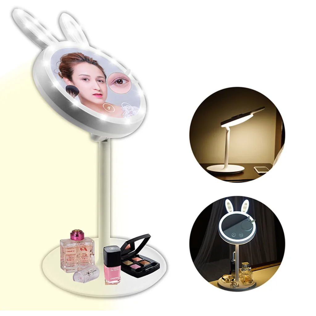 

Portable LED Light Makeup Mirror Magnifying Illuminated Make Up Mirror Cosmetic with Magnification Round Mirror