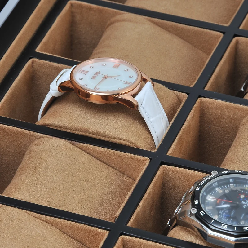 Топ 12 слотов деревянные часы дисплей коробка Новые часы и подарочный футляр для украшений коричневые деревянные часы хранения Мужская Механическая коробка для наручных часов W097