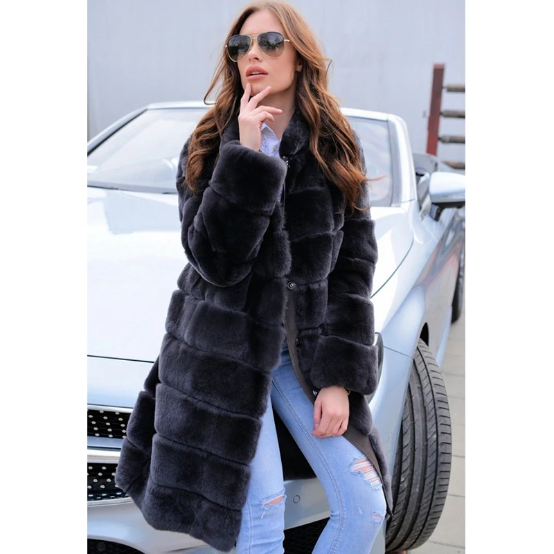 2018 New Trendy Real Fur Coat Full Pelt Nature Rex Rabbit Fur Warm Winter Outerwear Clothes Rabbit Jackets For Female Especially 2018 New Trendy Real Fur Coat Full Pelt Nature Rex Rabbit Fur Warm Winter Outerwear Clothes Rabbit Jackets For Female Especially