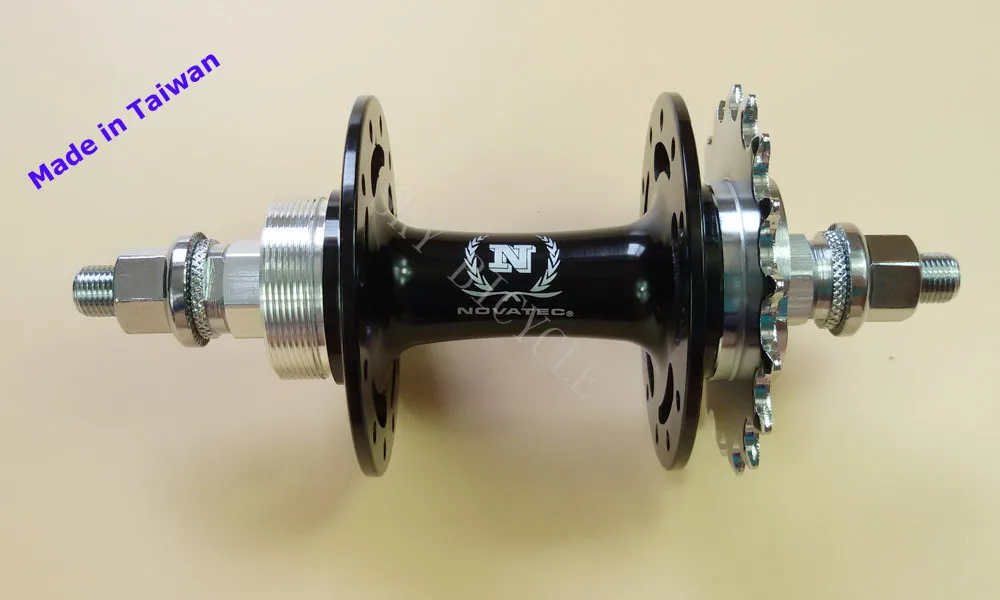 Made in Taiwan Novatec A166SBT 24H Rear hub, black or red single speed
