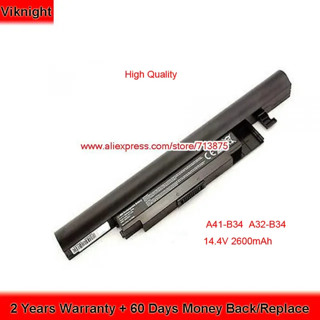 Best Offers 14.4V 2600mAh A41-B34 A32-B34 Laptop Battery for MEDION DNS 0151435 DNS 0801149 N1408 Akoya E6237 S4211 E6241 S4209 Haier S500 