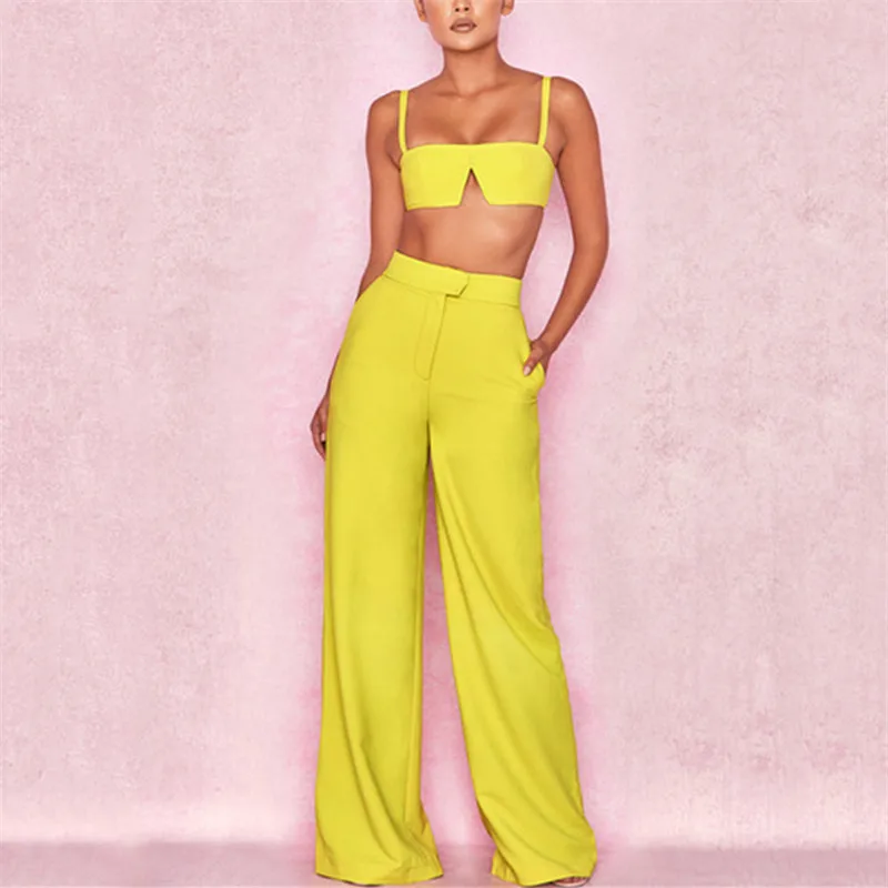 

Women Camis+ Wide Leg Pants Two Piece Set Joggers Tracksuit Ladies Two Piece Club Outfits Elegant Matching Sets Summer Autumn