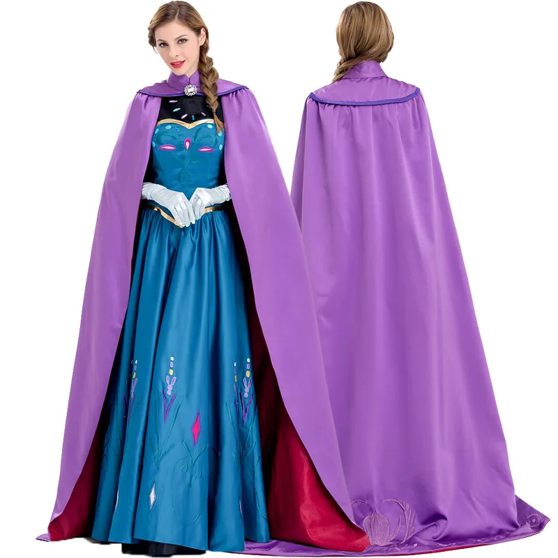 

Princess Anna Elsa Princess Dress Princess Anna Costume Adult Snow Grow Princess Anna Cosplay Costume for Halloween Women cloak