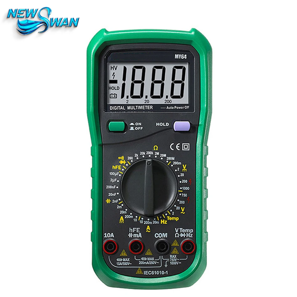 MY64 Digital Multimeter AC/DC DMM Avometer Universal Meter Multitester