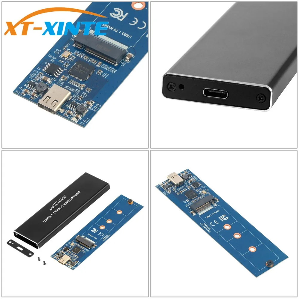 Корпус из алюминиевого сплава USB3.1 на M.2 SSD для жесткого диска NVME корпус NGFF PCIE к