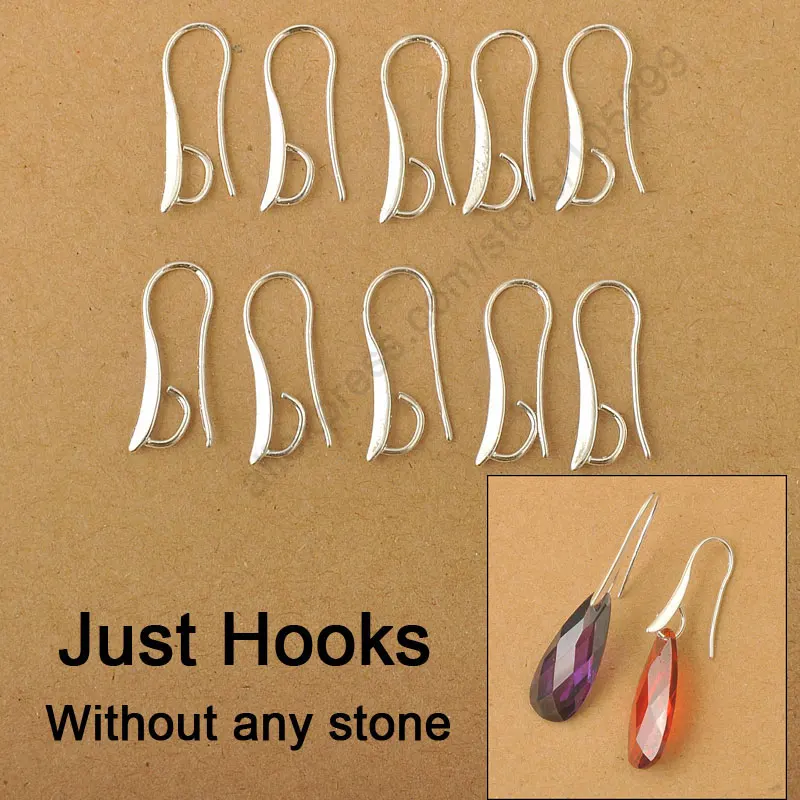 

Free Ship 100X DIY Making 925 Sterling Silver Jewelry Findings Hook Earring Pinch Bail Ear Wires For Crystal Stones Beads