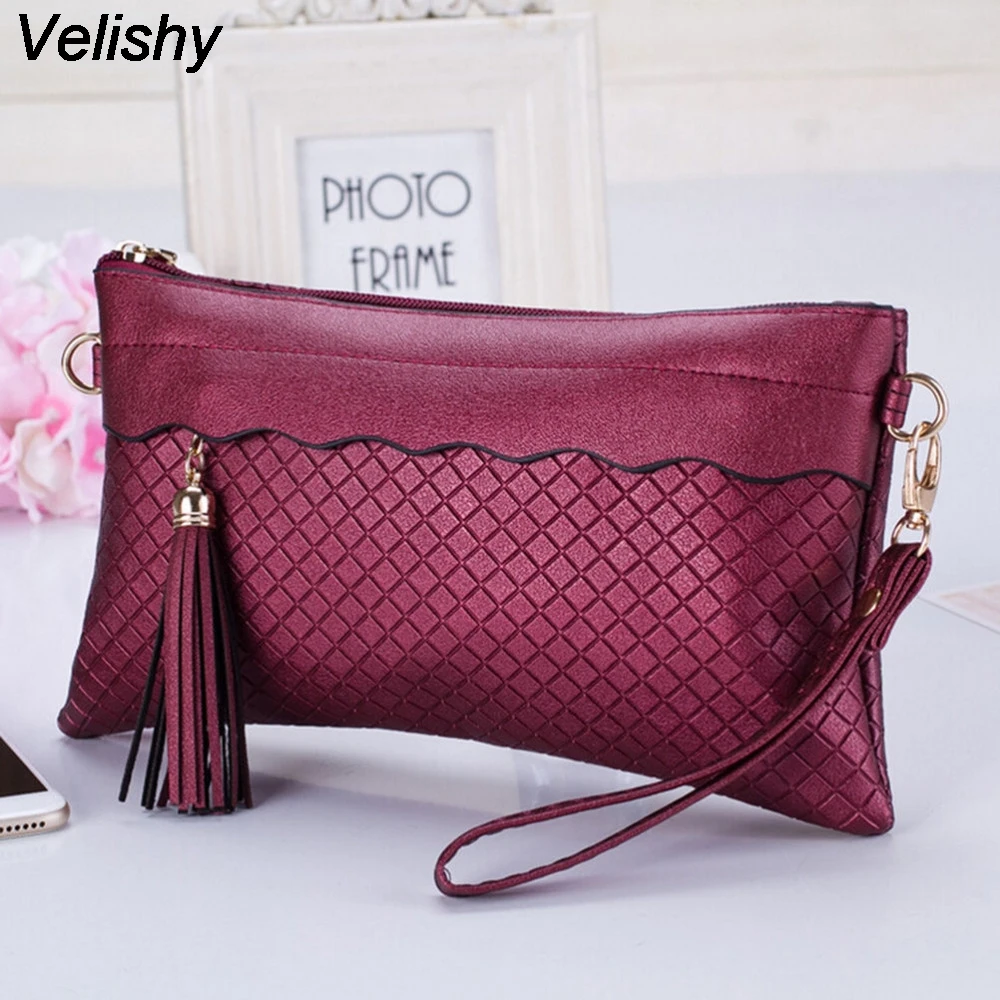 Velishy 1PC Soft Vintage PU Leather Multi Function Bags Money Purse