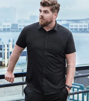 

US Size Mens Shirts Short Sleeve Casual Shirt Men Business Dress Shirts Male Camisa Masculin Chemise Homme Plus Size TS-514