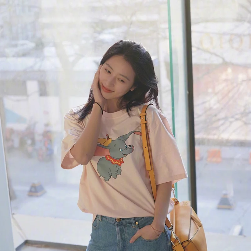 

2019 New Summer Factory Price All-match High Street Casual Loose T-shirts Animal Printing Plus Size Fashion Tees Top