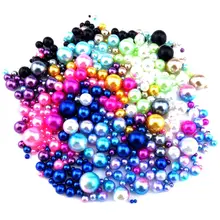 

21688 Wholesale 12 Colors No Hole Round Beads Plastic Ball Imitation Pearl Bead For Kids DIY Locket Jewelry