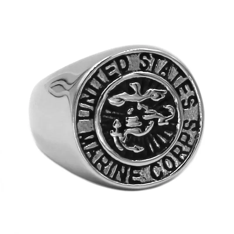 

Marine Corps Ring 316L Stainless Steel Jewelry United States Military Ring Army Biker Men Ring Wholesale SWR0757