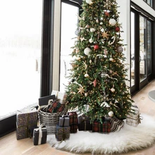 Юбки для рождественской елки, белоснежные Мягкие Юбки для снежной елки, подарок на рождественскую елку, базовое украшение для дома, коврик для пола, круглый ковер, год