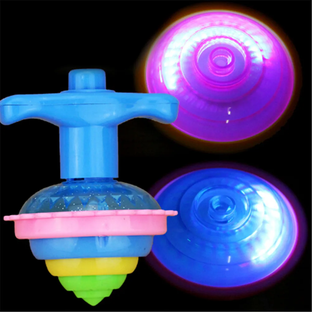 1PCS Classic Flashing Spinning Top Toys Luminous Manual Multi color