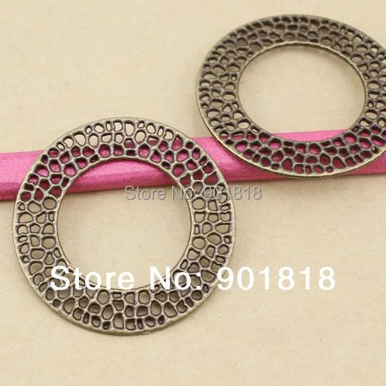 

metal charms jewelry DIY 10pcs/lot hollow ring pendant antique bronze F943
