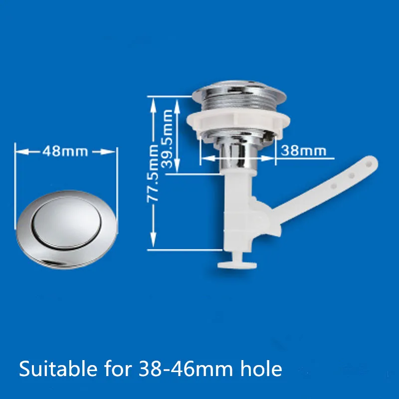 Резервуар с водой для унитаза круглая одна кнопка, туалет одна кнопка, подходит для крышка водяного бака круглое отверстие 38-45 мм, J17357