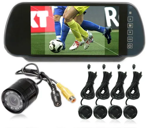 

XYCING 4 Car Parking Sensors + 7 Inch TFT LCD Rear View Mirror Monitor + Car Rear view Camera - Car Reversing Parking Aid System