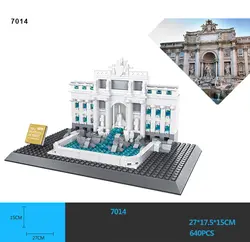 Горячие всемирно известный архитектура Модель Кирпичи itayly Рим фонтана di Треви Building Block сборка развивающие игрушки коллекция
