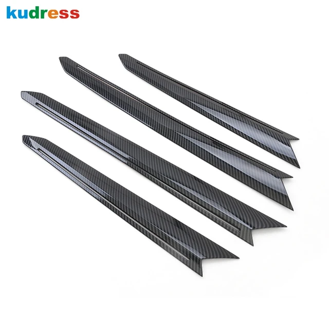 For Volkswagen T-Roc 2017 2018 2019 Carbon Fiber Plastic Car styling Inner Door Armrest Decoration Cover Trims Sticker 4pcs
