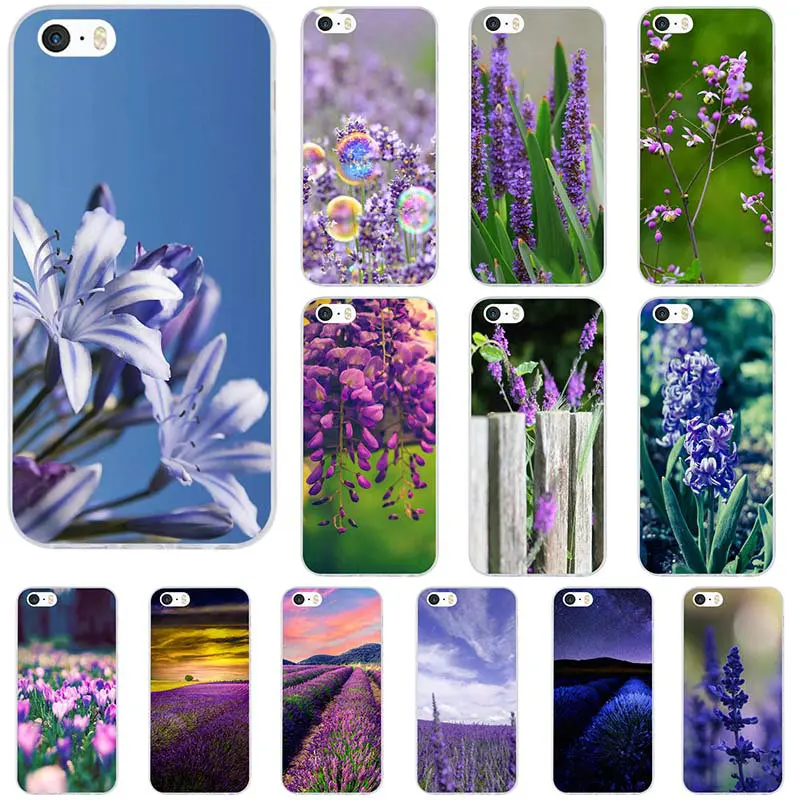 Lavender Flower Purple Lavandula Soft TPU Mobile Phone Accessories Case for iPhone 8 7 6 6S Plus X XR XS Max 10 5 5S SE 5C Shell |