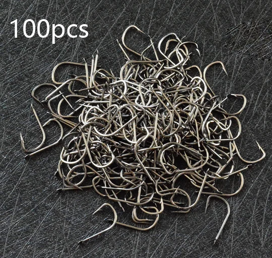 100 Pcs عالية الكربون الصلب الخطافات الشائكة هوك بحيرة نهر المحيط الصيد الخطافات عالية الكفاءة الشائكة الصيد السنانير