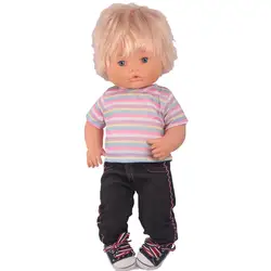 41 см Nenuco Doll Одежда и аксессуары Nenuco Ropa y su Hermanita полосатая футболка спортивная одежда с кроссовками для куклы 16 дюймов