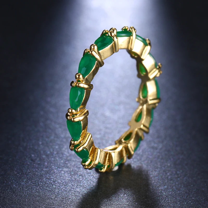 

Emmaya Fashion Unique Design Ring Tear Drop Gold Color AAA Zircon Finger Rings For Women Men Jewelry Party Gift