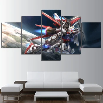 

5 Piece GUNDAM Animation Art Robot Pictures Canvas Art Wall Paintings for Home Decor