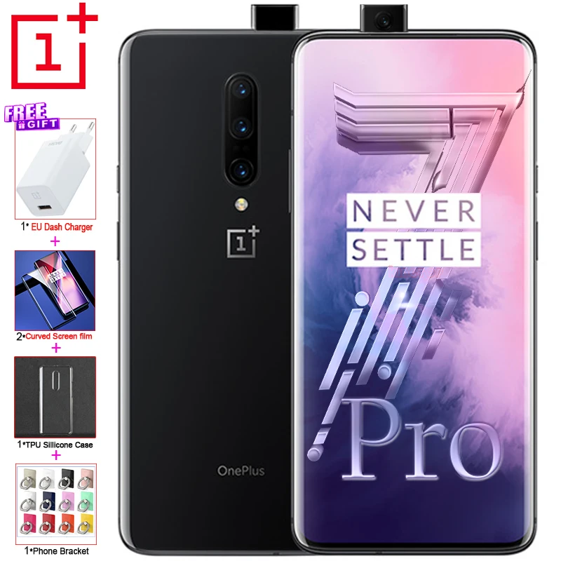 Глобальный Встроенная память Oneplus 7 Pro мобильного телефона 6,6" 90 ГГц 2K 6/8G Оперативная память 128/256G Встроенная память Snapdragon 855 48MP 3x зум Камера 4000 мАч телефон с ближней бесконтактной связью