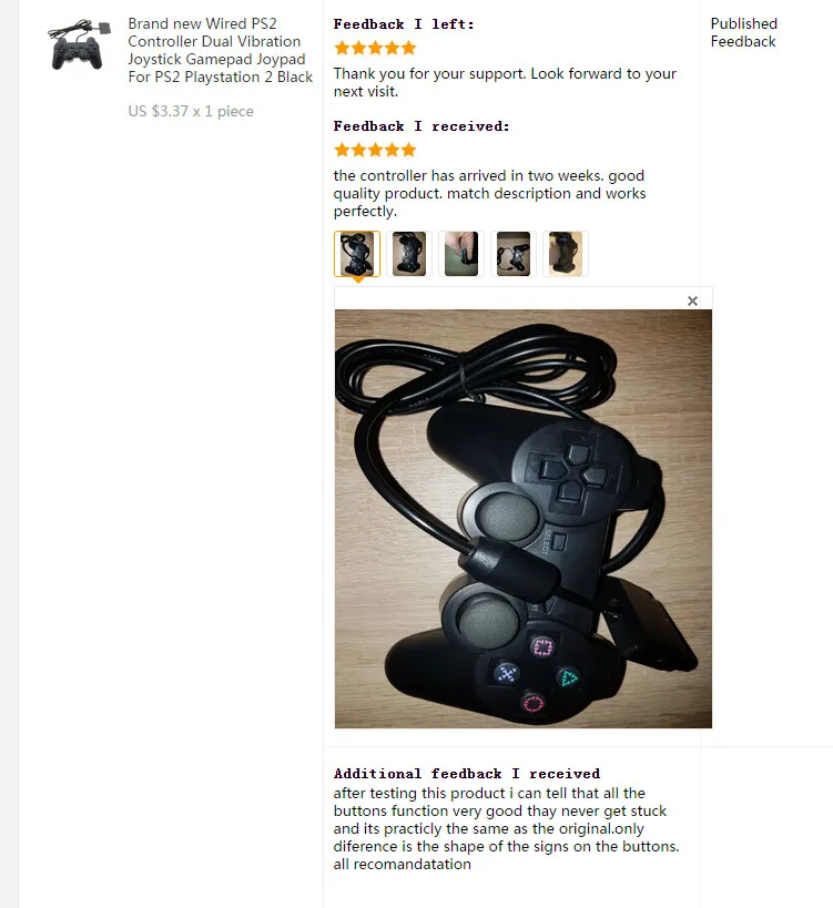 Brand new Wired Gamepad For PS2 with Vibration Joystick Gamepad Joypad For PS2  For Playstation 2 Black