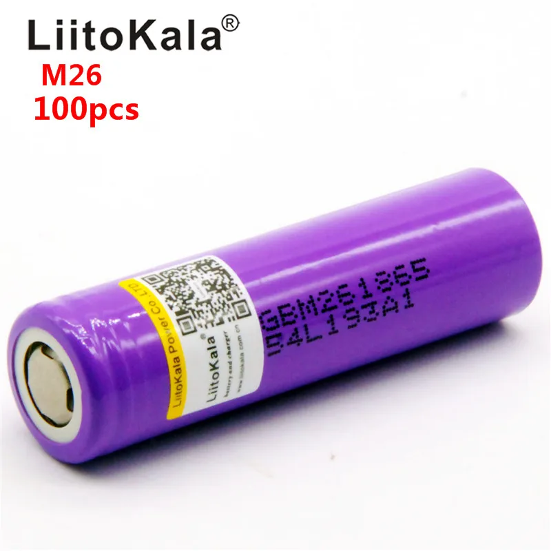 

Wholesale 100pcs 100% original LiitoKala for M26 18650 2600mah 10A 2500 li-ion rechargeable battery power safe battery