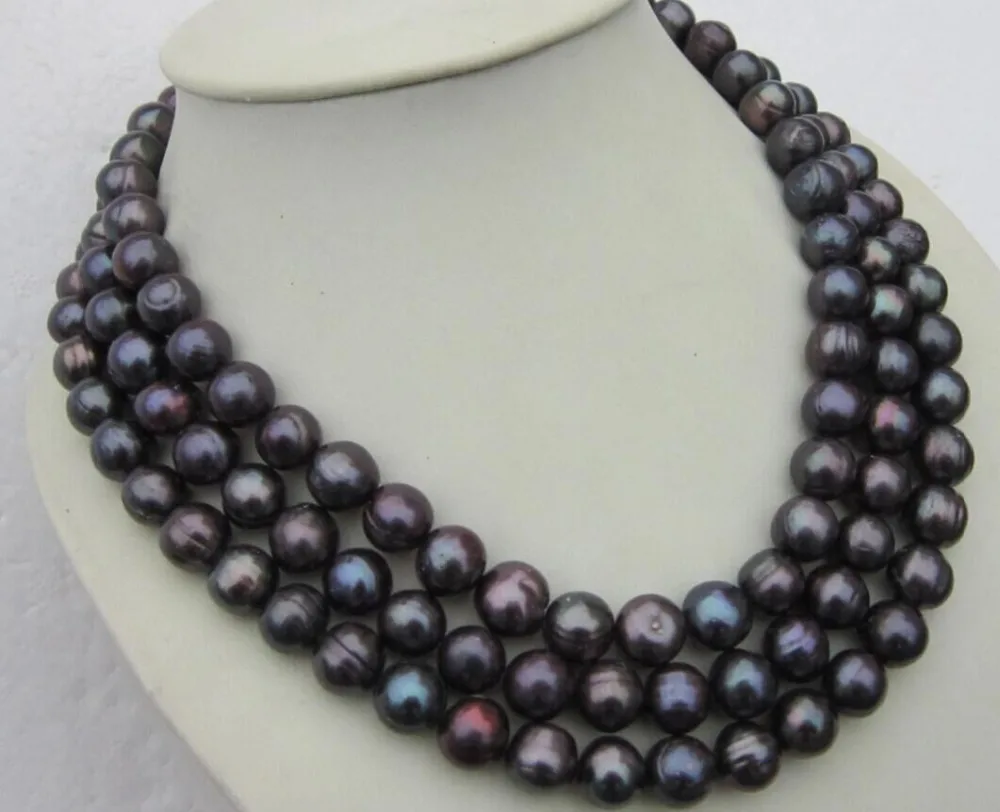 

Free Shipping >>> BEAUTIFUL 51" AAA 10-12mm BLACK TAHITIAN PEARL NECKLACE 14K YELLOW GOLDEN CLASP