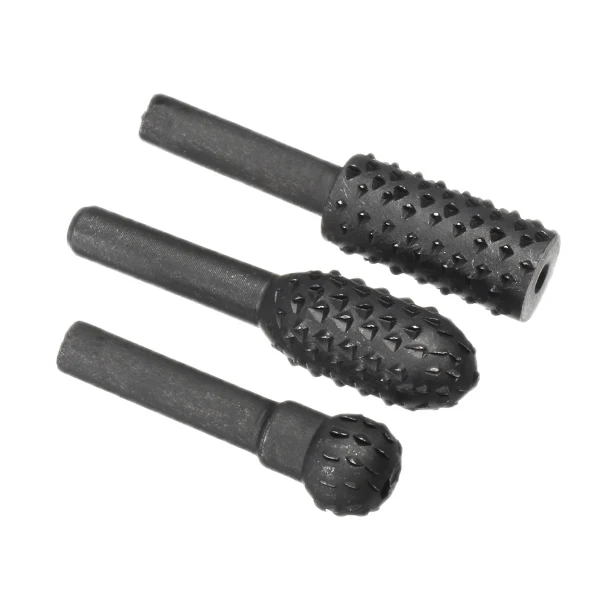 5pcs 6mm Shank Rotary Burr Set Wood Rasp File Drill Bits Rotary Rasp Set for Woodworking