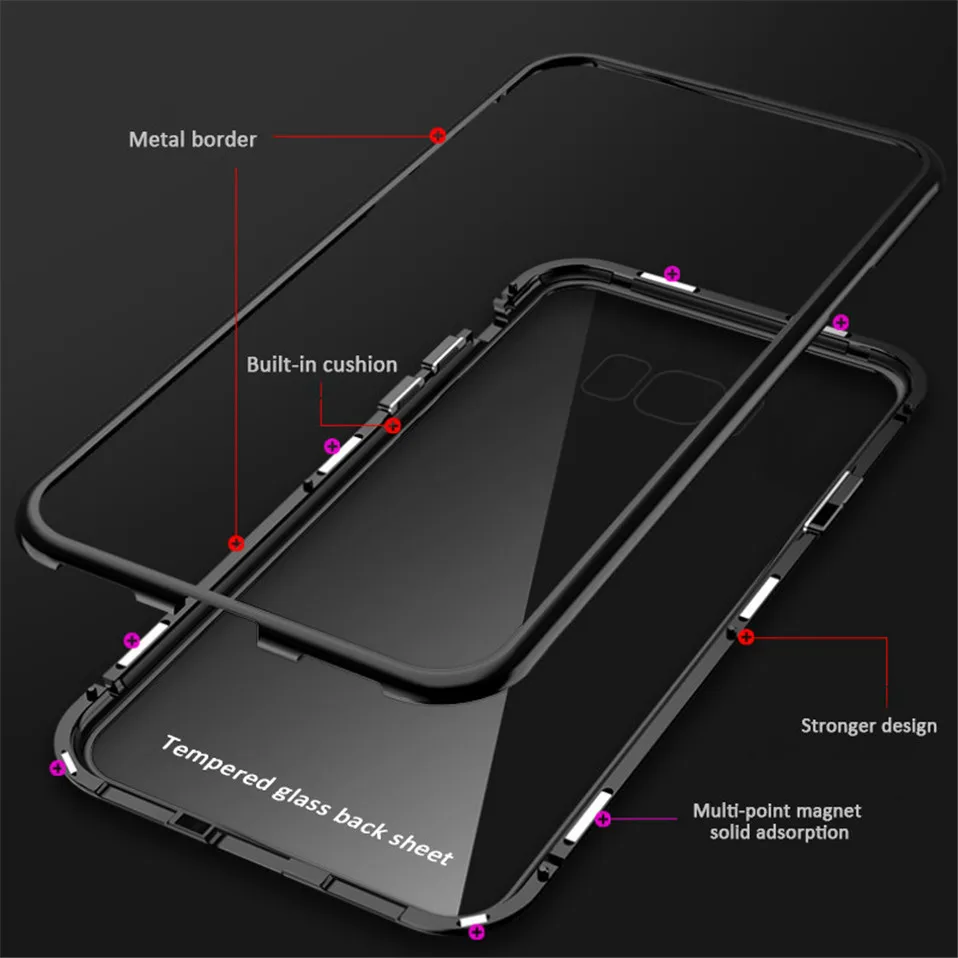Magnetic Glass Case for Samsung Galaxy Note 8 9 S9 S8 Plus 06
