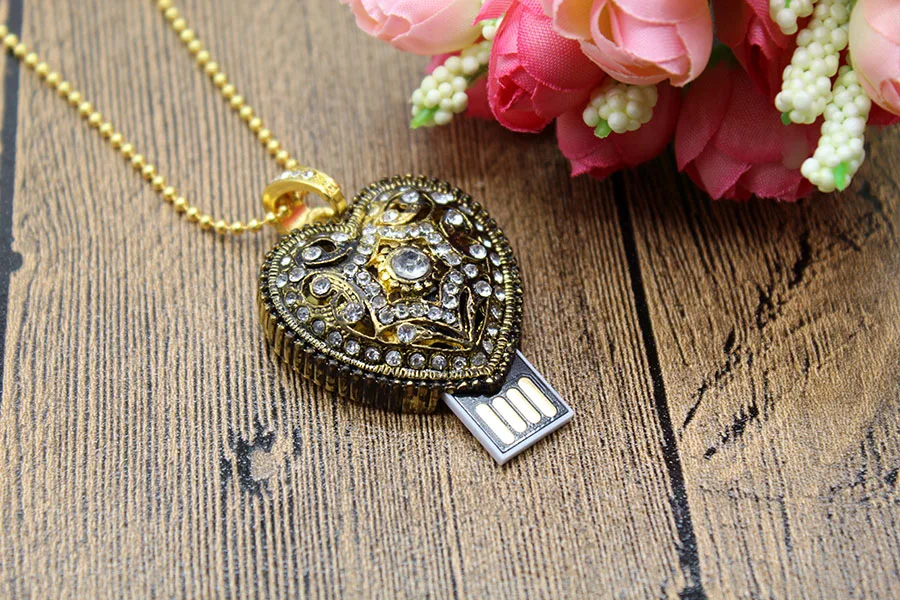 TEXT ME красивая модель USB 2,0 с золотым и серебряным кристаллом сердце флеш-накопитель 4 ГБ 8 ГБ 16 ГБ 32 ГБ 64 ГБ флешка