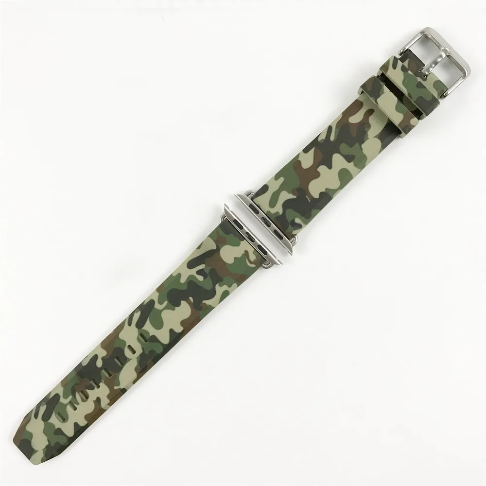Новый Открытый спортивный ремешок для Apple Watch Band 44 мм 40 38 42 Камуфляжный