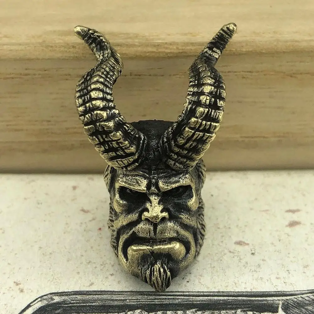 EDC Инструменты Нож бусины латунь Hellboy рога бусы на шнурок Паракорд нож инструмент
