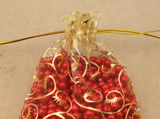LOULEUR 25 шт./партия 7*9 см 9*12 см Рождественский Золотой органза Модный Ювелирный мешочек подарок для свадьбы Подарочная сумка рождественские мешки упаковка