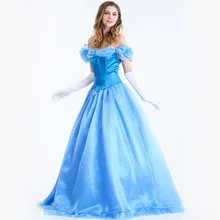 Free shipping 2018 Halloween costumes adult cos dance evening dress Cinderella Cinderella Princess blue long dress JQ-1149 cinderella cinderella long cold winter 180 gr