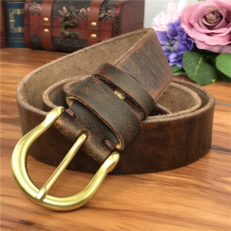 Amily Mens Leather Belts for Jeans Vintage Western Casual Style