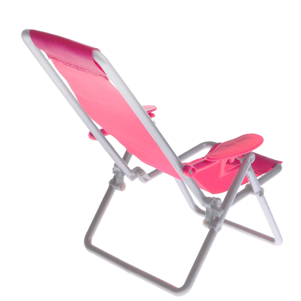 2 Pieces 1/6 Dolls House Miniature Beach Deck Chair for   Blythe Hot Toys Accessory