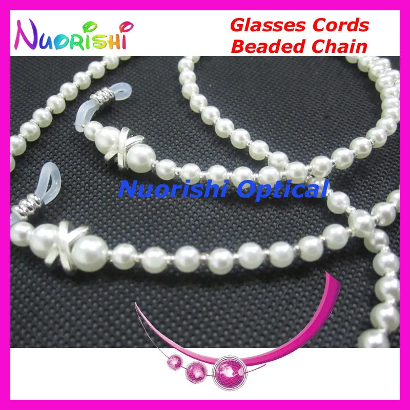 

10pcs Fashion White Copy Pearl Beaded Eyeglasses Sunglasses Eyewear Spectacle Chain Cords Lanyard Rope Holder free shipping L832