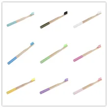 Головка бамбуковая зубная щетка окружающей среды деревянная Радужная бамбуковая зубная щетка для ухода за полостью рта мягкая щетина 1 шт